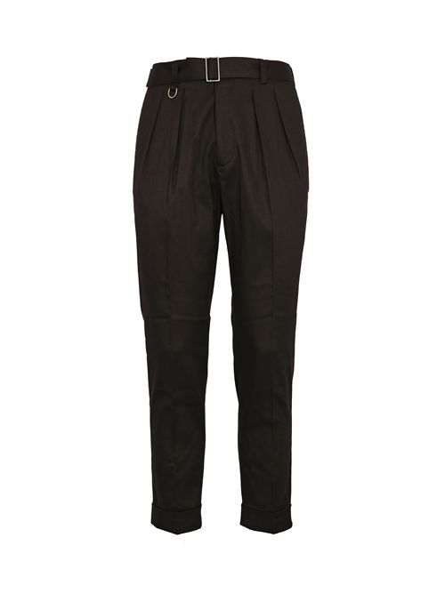 Pantaloni in misto cotone e lyocell con cintura Marrone Paolo Pecora | B051 51832358
